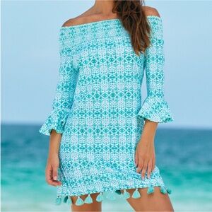 Cabana Life Sunshine Shores Off the Shoulder Dress Sz 3X